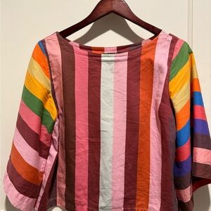 Bold Modern Multicolor Striped Crop Top (Geisha designs @Anthropologie)